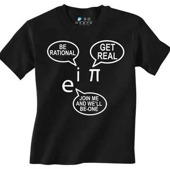 Chlapecké tričko Dětské tričko Imaginární číslo (i), Nekonečné Pí () a Eulerovo číslo () (Velikost: 3-4, Barva: Černá)