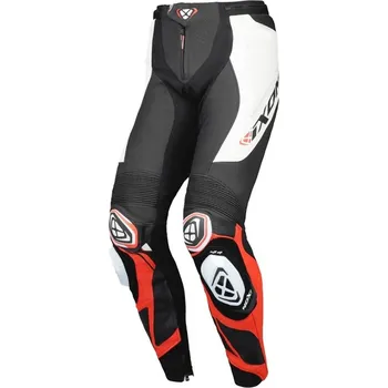 Moto kalhoty Kožené kalhoty na motorku IXON Vortex 3 černo-bílo-červené 3XL