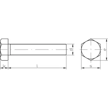 Šroub Šroub se šestihrannou hlavou a celým závitem ZN 8.8 – 24 × 80 mm