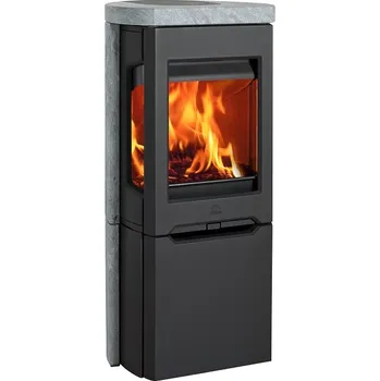 Krbová kamna Jotul F 165 S BP - černý lak, podstavec s dvířky, boční prosklení, mastek