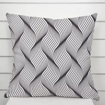 Povlak na dekorativní polštářek Dekorační povlak na polštář PML-042 Černo-bílé vlnění 50 x 60 cm