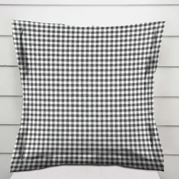 Povlak na polštářek Dekorační povlak na polštář s lemem Rebeka RE-012 Šedo-bílá kostka malá 50 x 50 cm