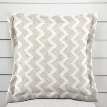 Povlak na polštářek Dekorační povlak na polštář s lemem Porto PRT-006 Režný cik-cak 50 x 60 cm