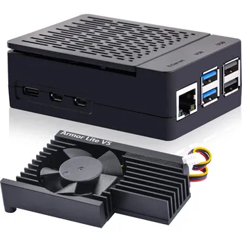 Pouzdro na rybářské vybavení 52Pi Krabička pro RPi 5 s aktivním chlazením Armor lite V5