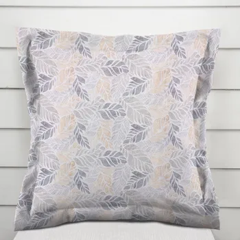 Povlak na polštářek Dekorační povlak na polštář s lemem PML-057 Mozaika žlutošedých listů na šedém 50 x 60 cm