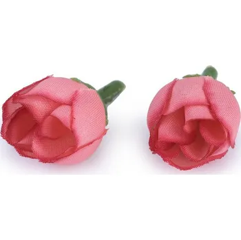 umělá květina Umělý květ růže 2 cm, korálová světlá