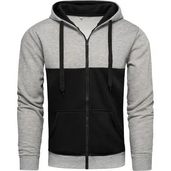 Pánská mikina Recea Pánská mikina na zip Mirama šedo-černá XXL