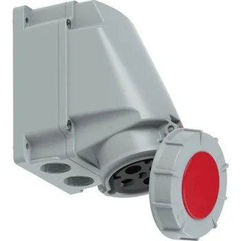 Elektrická zásuvka PC Electric 134-6 zásuvka nástěnná 4-pólová, 63A / 400V, 6h, IP67, bez průchodky, POWER TWIST