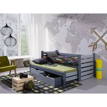 Postel Max-i Dětská postel s přistýlkou SLASH CAMA DOS + ROŠTY a ZÁSUVKY v ceně Zvolte rozměr:: 80 x 180 cm, Zvolte barvu:: růžová