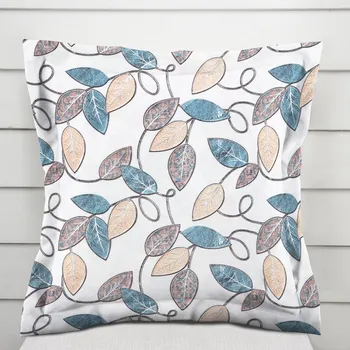 Povlak na dekorativní polštářek Dekorační povlak na polštář s lemem PML-035 Modro-žluté listy 40 x 60 cm