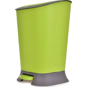 Odpadkový koš PRAKTIK | 7 L | nášlapný odpadkový koš s víkem zelený Dedra