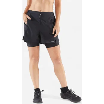 Dámské kraťasy KIPRUN Dámské běžecké kraťasy 2 v 1 Run 500 M ČERNÁ