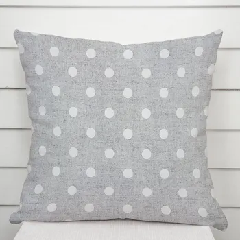 Povlak na dekorativní polštářek Dekorační povlak na polštář Porto PRT-018 Bílé puntíky na šedém režném 50 x 50 cm