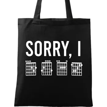 Nákupní taška Bavlněná taška Sorry, I DGAF - Kytara akordy Guitar Chords (Barva: Černá)