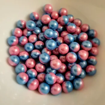 Přisada na vaření a pečení Lucie´s Sprinkles Cukrové kuličky Baby Shower 7mm – Modrorůžové (Holka nebo kluk?) 55g: 55g