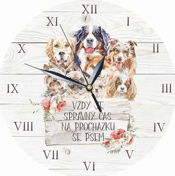 Hodiny Dřevěné hodiny pro milovníky psů