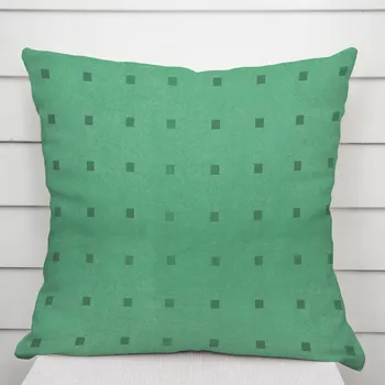 Povlak na dekorativní polštářek Dekorační povlak na polštář PM-022 Čtverečky na zeleném 35 x 45 cm