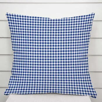 Povlak na polštářek Dekorační povlak na polštář Rebeka RE-009 Modro-bílá kostka malá 50 x 50 cm