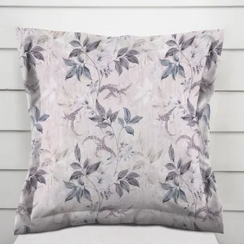 Povlak na polštářek Dekorační povlak na polštář s lemem PML-053 Pnoucí lístky na béžovém 50 x 50 cm