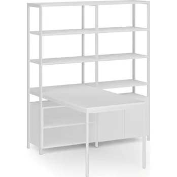 Kancelářská sestava Sestava HOME OFFICE s policemi, bílá