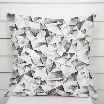 Povlak na dekorativní polštářek Dekorační povlak na polštář Porto PRT-008 Šedo-béžové krystaly 45 x 45 cm