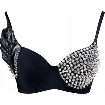 Podprsenka Efektní Dámská Podprsenka Push Up s Cvočky a Křídlem - M