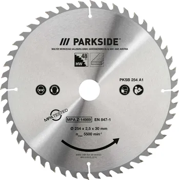 Pilový kotouč PARKSIDE® Pilový kotouč 254 mm pro stolní pilu P KSB 254 A1 wood HW/CT |