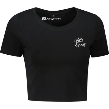 Dámské tričko Dámské crop top triko ALTISPORT BYB/ALW056BY042 ČERNOBÍLÁ XL