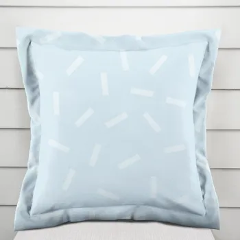 Povlak na polštářek Dekorační povlak na polštář s lemem PM-063 Konfety na pastelově modrošedém 35 x 45 cm