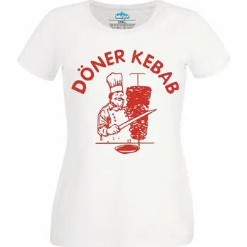 Dámské tričko Döner Kebab (Velikost: 4XL, Barva: Bílá)