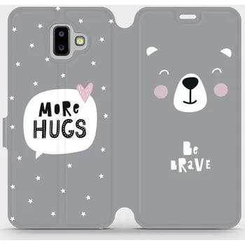 Pouzdro na mobilní telefon Flipové pouzdro Mobiwear na mobil Samsung Galaxy J6 Plus 2018 - MH06P Be brave - more hugs - VÝPRODEJ (Parádní flipový kryt, obal, pouzdro Mobiwear na mobilní telefon Samsung Galaxy J6 Plus 2018 s motivem MH06P Be brave - more hugs)
