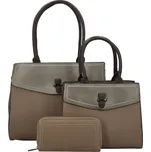Trendy sada koženkových kabelek do ruky s peněženkou Talbia, khaki