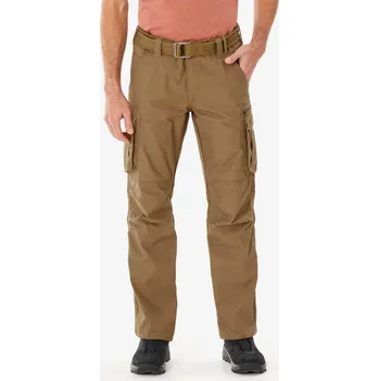 Pánské kalhoty FORCLAZ Pánské turistické kapsáčové kalhoty Travel 500 46 KAŠTANOVÁ