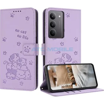 Pouzdro na mobilní telefon Pouzdro Shield4U Realme C75 (RMX3941) Kitten otevírací fialové a zpět 33 Kč s ATC Clubem