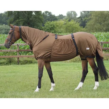 Deka pro koně Q-essentials Deka proti hmyzu Eczema Q-essentials, s krkem, hnědá Délka zad: 135 cm