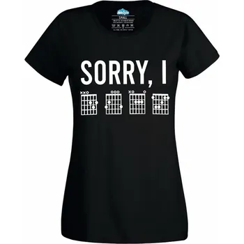 Dámské tričko Sorry, I DGAF - Kytara akordy Guitar Chords (Velikost: 4XL, Barva: Černá)