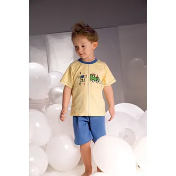 Pánské pyžamo Chlapecké pyžamo Samuel 2973 žlutá a modrá - Piccolo Meva 140/146