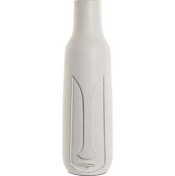 Váza Váza Home ESPRIT Bílá Mangové dřevo Moderní Tvář 15 x 15 x 45 cm