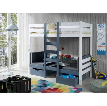 Postel Max-i Patrová postel MITHRIL CAMA TRES + ROŠTY a ZÁSUVKY v ceně Zvolte rozměr:: 80 x 180 cm, Zvolte barvu:: olše