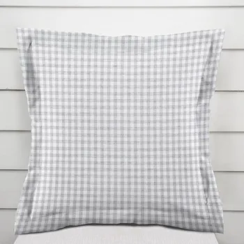 Povlak na polštářek Dekorační povlak na polštář s lemem Rebeka RE-015 Světle šedo-bílá kostka malá 50 x 60 cm