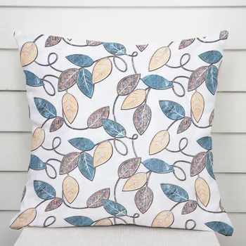 Povlak na dekorativní polštářek Dekorační povlak na polštář PML-035 Modro-žluté listy 50 x 60 cm