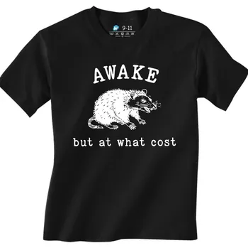 Chlapecké tričko Dětské tričko Unavená Vačice Probuzený, ale za jakou cenu? (Velikost: 7-8, Barva: Černá)