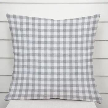 Povlak na dekorativní polštářek Dekorační povlak na polštář Rebeka RE-019 Šedo-bílá kostka střední 40 x 40 cm