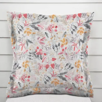 Povlak na polštářek Dekorační povlak na polštář s lemem PML-087 Červeno-oranžové lístky 50 x 50 cm