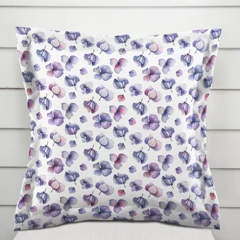 Povlak na polštářek Dekorační povlak na polštář s lemem Porto PRT-024 Modré okvětní lístky na bílém 50 x 60 cm