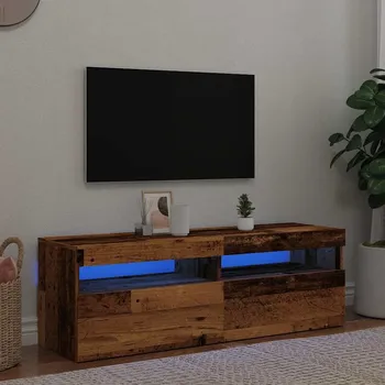 Televizní stolek vidaXL TV skříňka s LED osvětlením 120 x 35 x 40 cm [804381] Barva: Staré dřevo