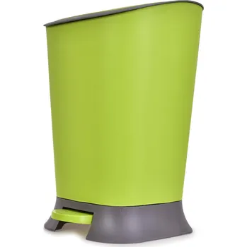 Odpadkový koš PRAKTIK | 11 L | nášlapný odpadkový koš s víkem zelený Dedra