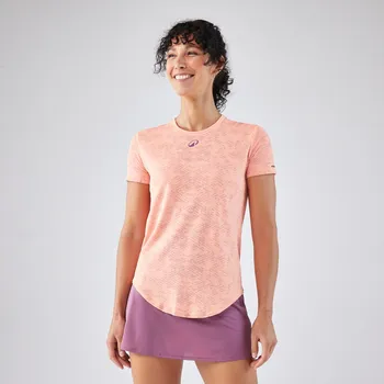Dámské tričko KUIKMA Dámské tričko na padel s krátkým rukávem L FIALOVÁ|ORANŽOVÁ|RŮŽOVÁ