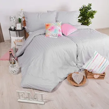 Povlečení damaškové šedé EMI: Polštář 90x70