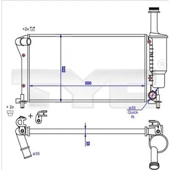 Chladič motoru Chladič, chlazení motoru TYC 709-0025-R